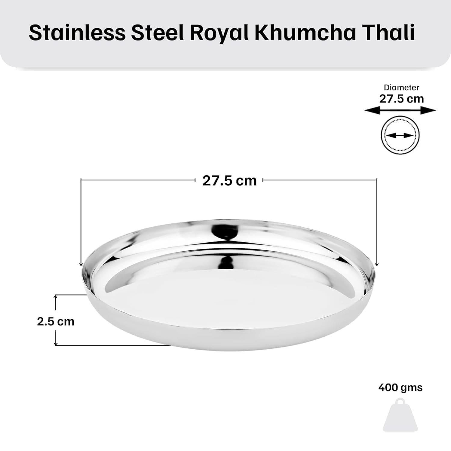 Stainless Steel Traditional Royal Khumcha Thali Set